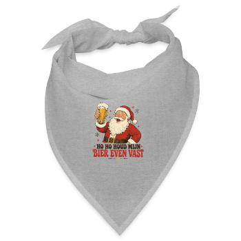 Ho Ho Hold My Beer – lustiges Weihnachten - Bandana Dreieckstuch - Grau meliert - Vorne