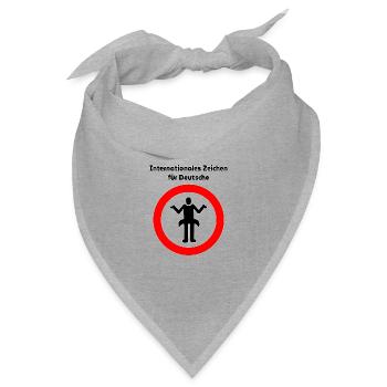 Internationales Zeichen für Deutsche - Bandana Dreieckstuch - Grau meliert - Vorne