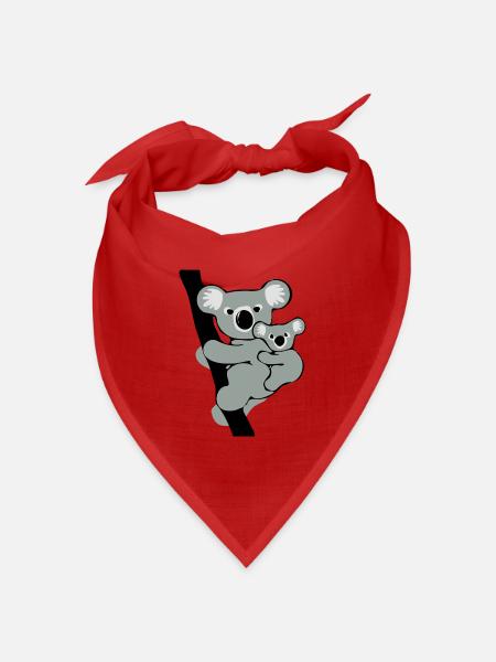 Koala und Baby - Bandana Dreieckstuch - Rot
