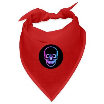 Neon Skull - Bandana Dreieckstuch - Rot - Vorne