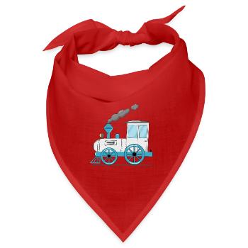 Kinderzug Eisenbahn weiß - Bandana Dreieckstuch - Rot - Vorne