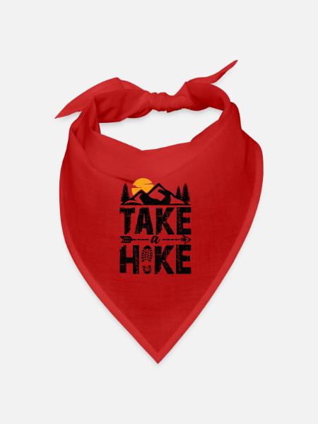 Take a hike - Wandern Hiking Trekking - Bandana Dreieckstuch - Rot