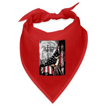 Düstere Patriotische Flaggenhand - Bandana Dreieckstuch - Rot - Vorne