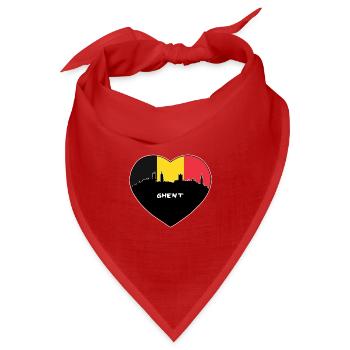 Flaggen-Skyline-Reise-Andenken Gents Belgien - Bandana Dreieckstuch - Rot - Vorne