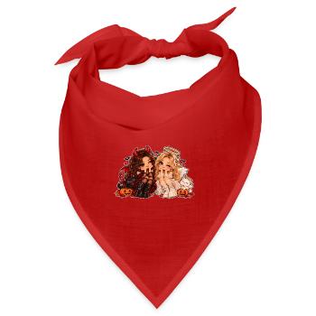 Cute Halloween Witch & Black Cat - Bandana Dreieckstuch - Rot - Vorne