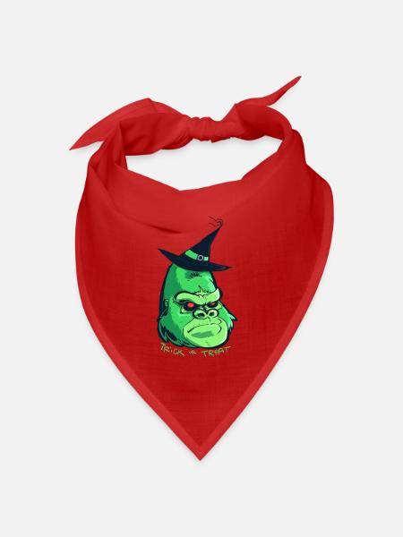 Halloween-Zombie-Gorilla - Bandana Dreieckstuch - Rot