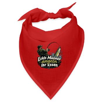 Echte Männer angeln ihr Essen - Bandana Dreieckstuch - Rot - Vorne