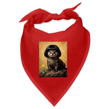Lustiger Otter Bob Haarschnitt - Bandana Dreieckstuch - Rot - Vorne