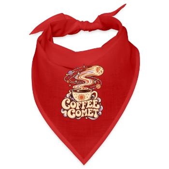 Kaffeekomet Kosmos-Illustration - Bandana Dreieckstuch - Rot - Vorne
