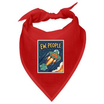 EW, Leute UFO-Cartoon - Bandana Dreieckstuch - Rot - Vorne