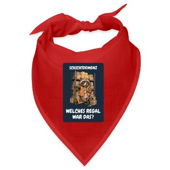 Schichtdemenz Lager – Welches Regal war das? - Bandana Dreieckstuch - Rot - Vorne