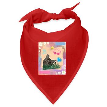 Cat_and_notes_-4500_x_5400_px- - Bandana Dreieckstuch - Rot - Vorne