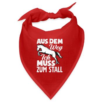 Lustiges Pferdemädchen & Reiter Spruch Geschenke - Bandana Dreieckstuch - Rot - Vorne