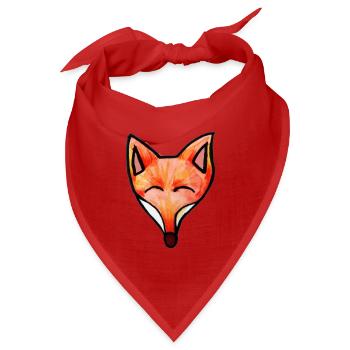 Aquarell Fuchskopf-Lächeln - Bandana Dreieckstuch - Rot - Vorne