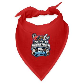 Anlagenmechaniker Spruch Darum stolz - Bandana Dreieckstuch - Rot - Vorne