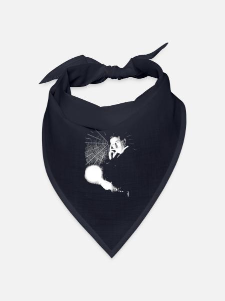 Nikola Tesla mit Glühbirne und Teslaspule - Bandana Dreieckstuch - Navy