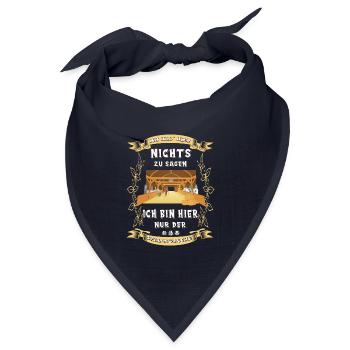 Stallbursche Reiten Pferd Stall witziger Spruch - Bandana Dreieckstuch - Navy - Vorne