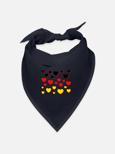 deutschland Fahne Herzen - Bandana Dreieckstuch - Navy