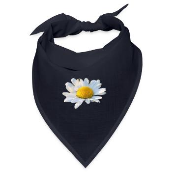 Margeriten Margerite weiße Blume Gänseblume - Bandana Dreieckstuch - Navy - Vorne