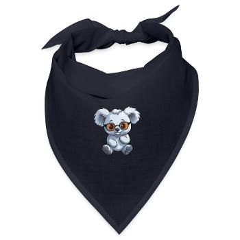 Koala trägt Brille Karikatur Kawaii Illustration - Bandana Dreieckstuch - Navy - Vorne