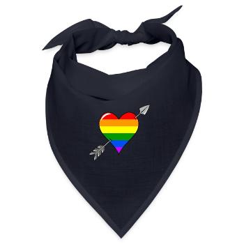 Herz und Pfeil Liebe Regenbogenflagge - Bandana Dreieckstuch - Navy - Vorne