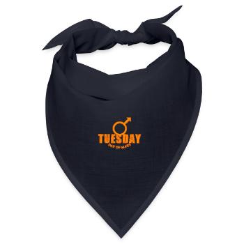 Tuesday Dienstag Mars Wochentage orange used look - Bandana Dreieckstuch - Navy - Vorne
