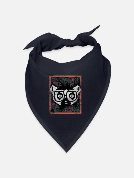 Kletterfreudiger Lemur Regenwald - Bandana Dreieckstuch - Navy