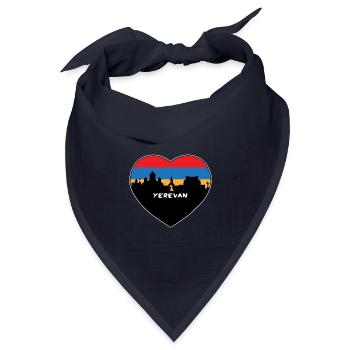 Eriwan Armenien Flagge Skyline Reise Souvenir - Bandana Dreieckstuch - Navy - Vorne