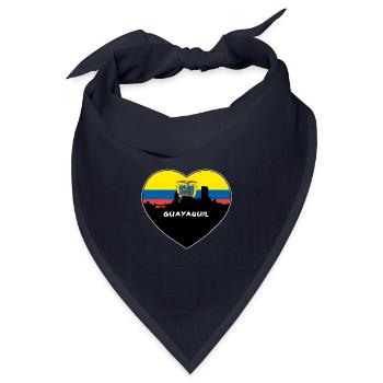 Guayaquil Equador Flagge Skyline Reise Souvenir - Bandana Dreieckstuch - Navy - Vorne