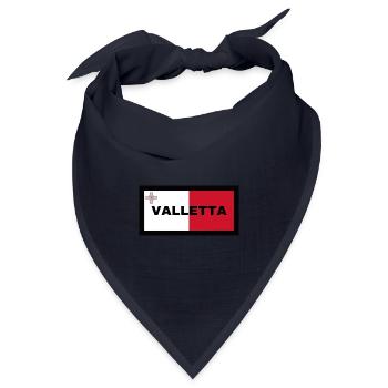 Valletta City in Malta Flagge - Bandana Dreieckstuch - Navy - Vorne