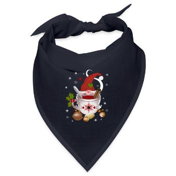Gnom Zwerg Weihnachten Früchtetee Wichtel Nuß - Bandana Dreieckstuch - Navy - Vorne
