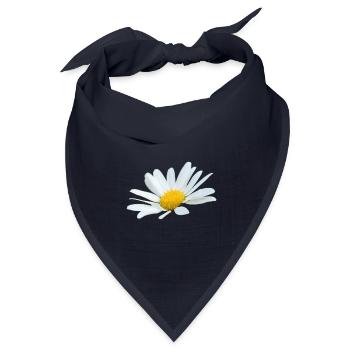 Margerite Gänseblume weiße Blume Margeriten - Bandana Dreieckstuch - Navy - Vorne