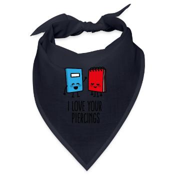 Lustige piercer, piercing, I love your piercings - Bandana Dreieckstuch - Navy - Vorne