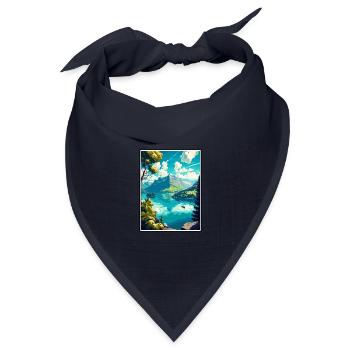 Vierwaldstättersee Schweiz Vintage Reiseposter WPA - Bandana Dreieckstuch - Navy - Vorne