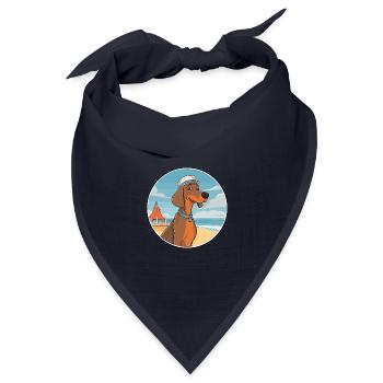 Hannover Hund Rasse Cartoon Kawaii Clipart Hund - Bandana Dreieckstuch - Navy - Vorne