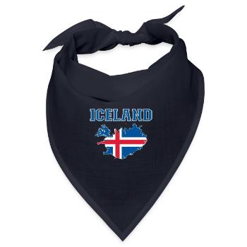 Iceland Flagge Landkarte - Bandana Dreieckstuch - Navy - Vorne