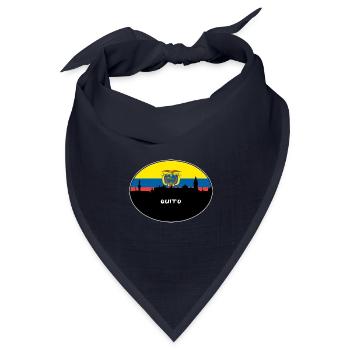 Quito Equador Flag Skyline Silhouette Reisen - Bandana Dreieckstuch - Navy - Vorne