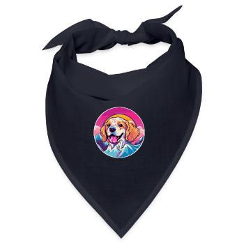 Ratonero Bodeguero Andaluz Hunderasse Cartoon Kawai - Bandana Dreieckstuch - Navy - Vorne