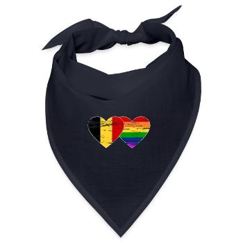Belgien Regenbogen Flagge used - Bandana Dreieckstuch - Navy - Vorne