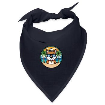 Cao De Seo Miguel Hunderasse Cartoon Strand - Bandana Dreieckstuch - Navy - Vorne