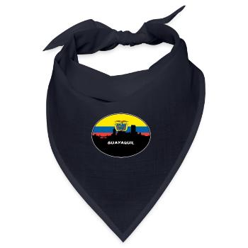 Guayaquil Equador Flag Skyline Silhouette Reisen - Bandana Dreieckstuch - Navy - Vorne