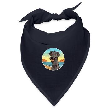 Schottischer Deerhound Hund Rasse Cartoon Kawaii Hund - Bandana Dreieckstuch - Navy - Vorne
