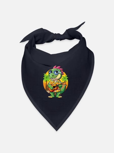 Lustige Dinosaurier Cartoon Sommer Strand Sonnenbrille - Bandana Dreieckstuch - Navy