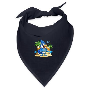 Blue Jay Lustige Cartoon Sommer Strand Sonnenbrille - Bandana Dreieckstuch - Navy - Vorne
