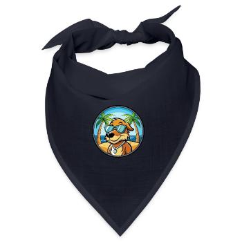 Poitevin Hound Hund Rasse Cartoon Sonnenbrille Strand - Bandana Dreieckstuch - Navy - Vorne