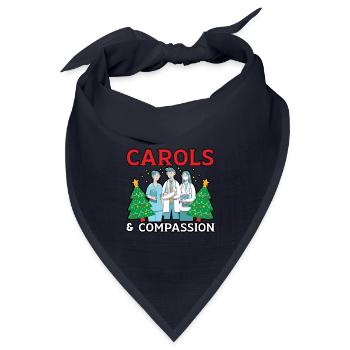 Carols & Compassion Krankenschwester Weihnachten - Bandana Dreieckstuch - Navy - Vorne