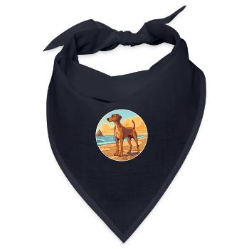 Andalusischer Hund Rasse Cartoon Kawaii Clipart - Bandana Dreieckstuch - Navy - Vorne