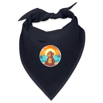 Affe Aquarell Cartoon Kawaii Clipart Tier - Bandana Dreieckstuch - Navy - Vorne