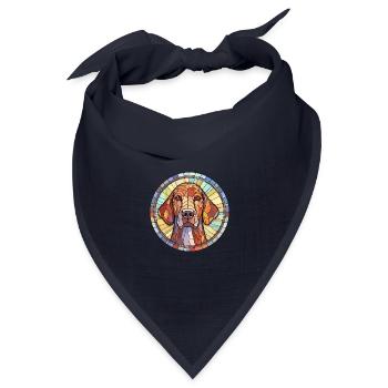 Plott Hund Hund Rasse Buntes Glas Buntes Wasser - Bandana Dreieckstuch - Navy - Vorne