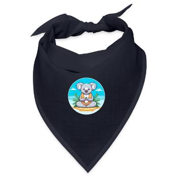 Koala Cartoon Yoga Strand Sommer Illustration - Bandana Dreieckstuch - Navy - Vorne